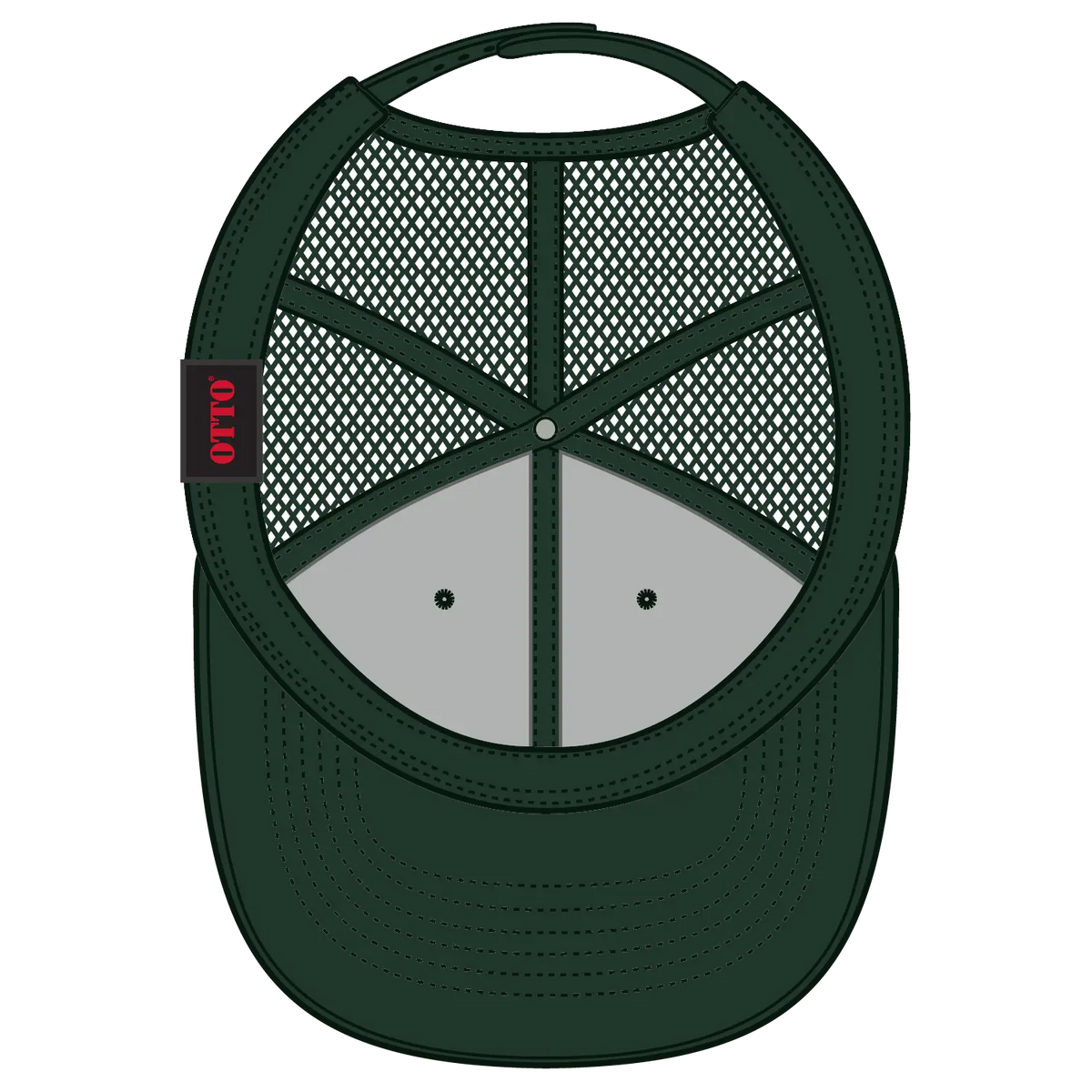 Otto 112-1 6 Panel Mid Profile Mesh Back Trucker Cap - Dk. Green - 7 3/8’’ - 5/8’’