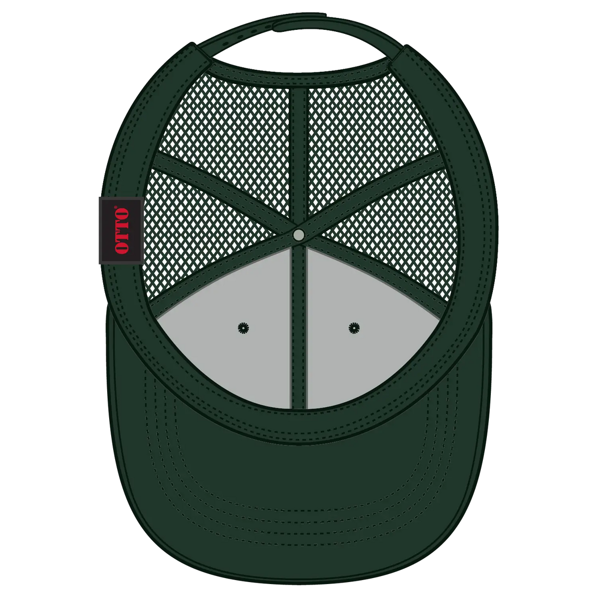 Otto 112-1 6 Panel Mid Profile Mesh Back Trucker Cap - Dk. Green