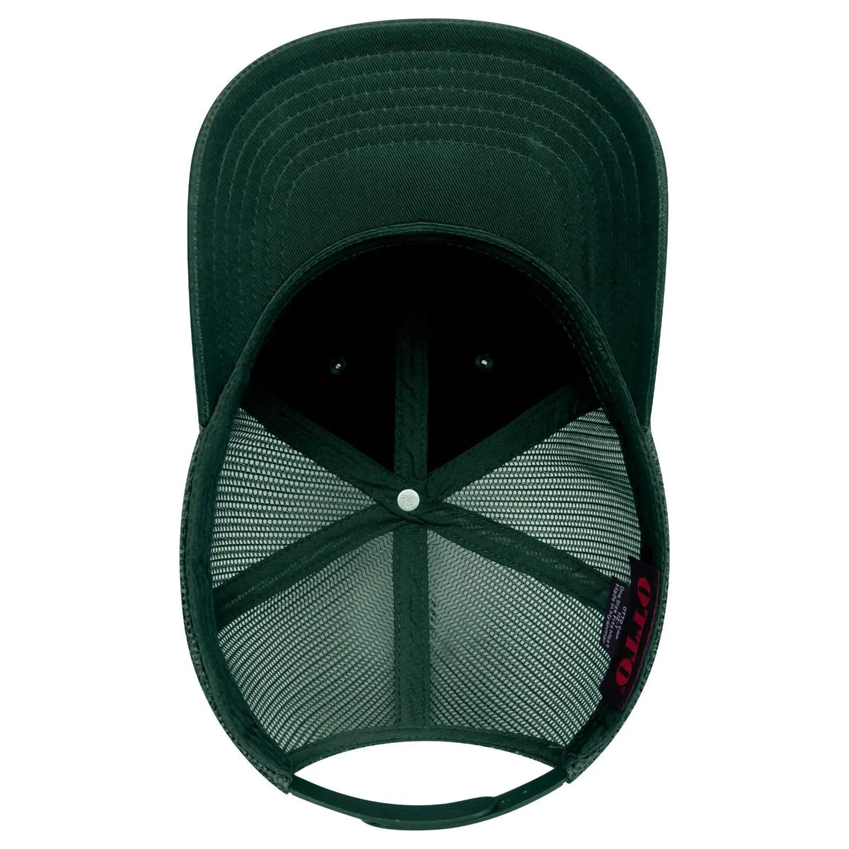 Otto 112-1 6 Panel Mid Profile Mesh Back Trucker Cap - Dk. Green