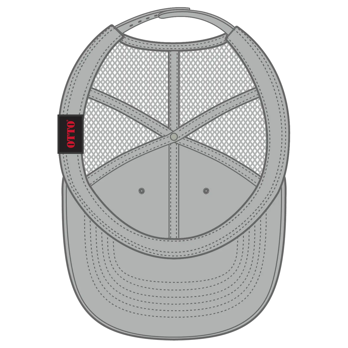Otto 112-1 6 Panel Mid Profile Mesh Back Trucker Cap - Gray - 7 3/8’’ - 5/8’’