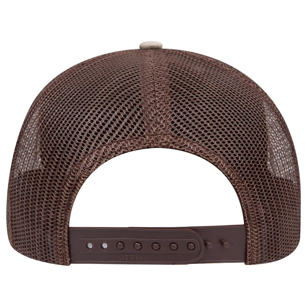 Otto 112-1 6 Panel Mid Profile Mesh Back Trucker Cap - Kha/kha/dk.brn - 7 3/8’’ - 5/8’’