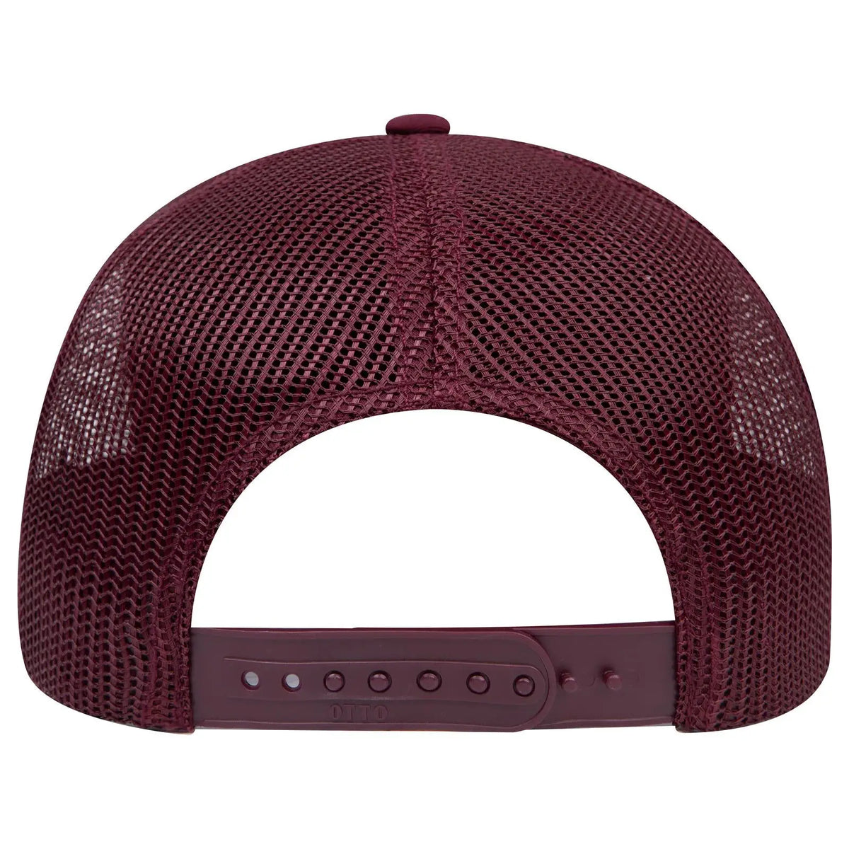 Otto 112-1 6 Panel Mid Profile Mesh Back Trucker Cap - Maroon - 7 3/8’’ - 5/8’’