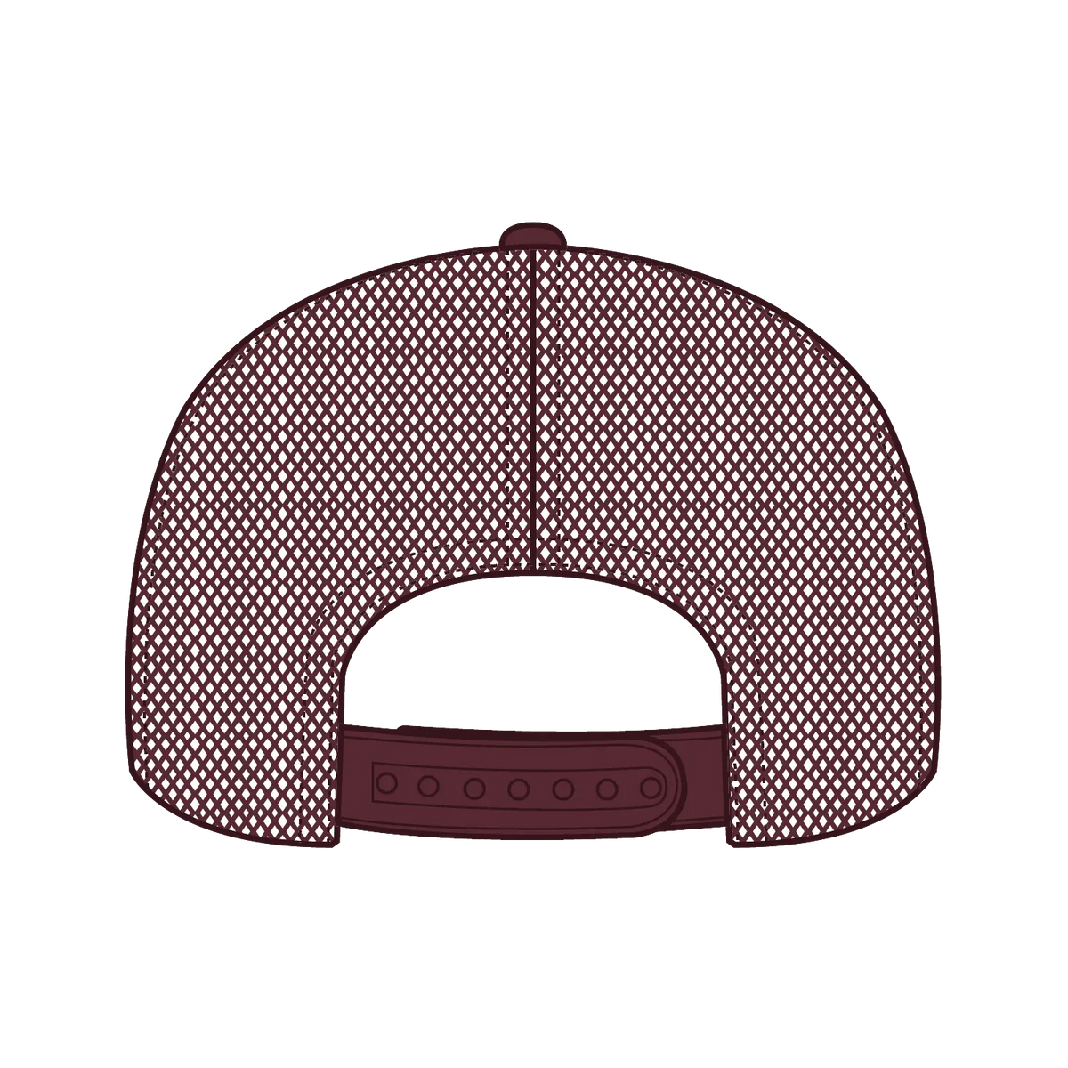 Otto 112-1 6 Panel Mid Profile Mesh Back Trucker Cap - Maroon - 7 3/8’’ - 5/8’’