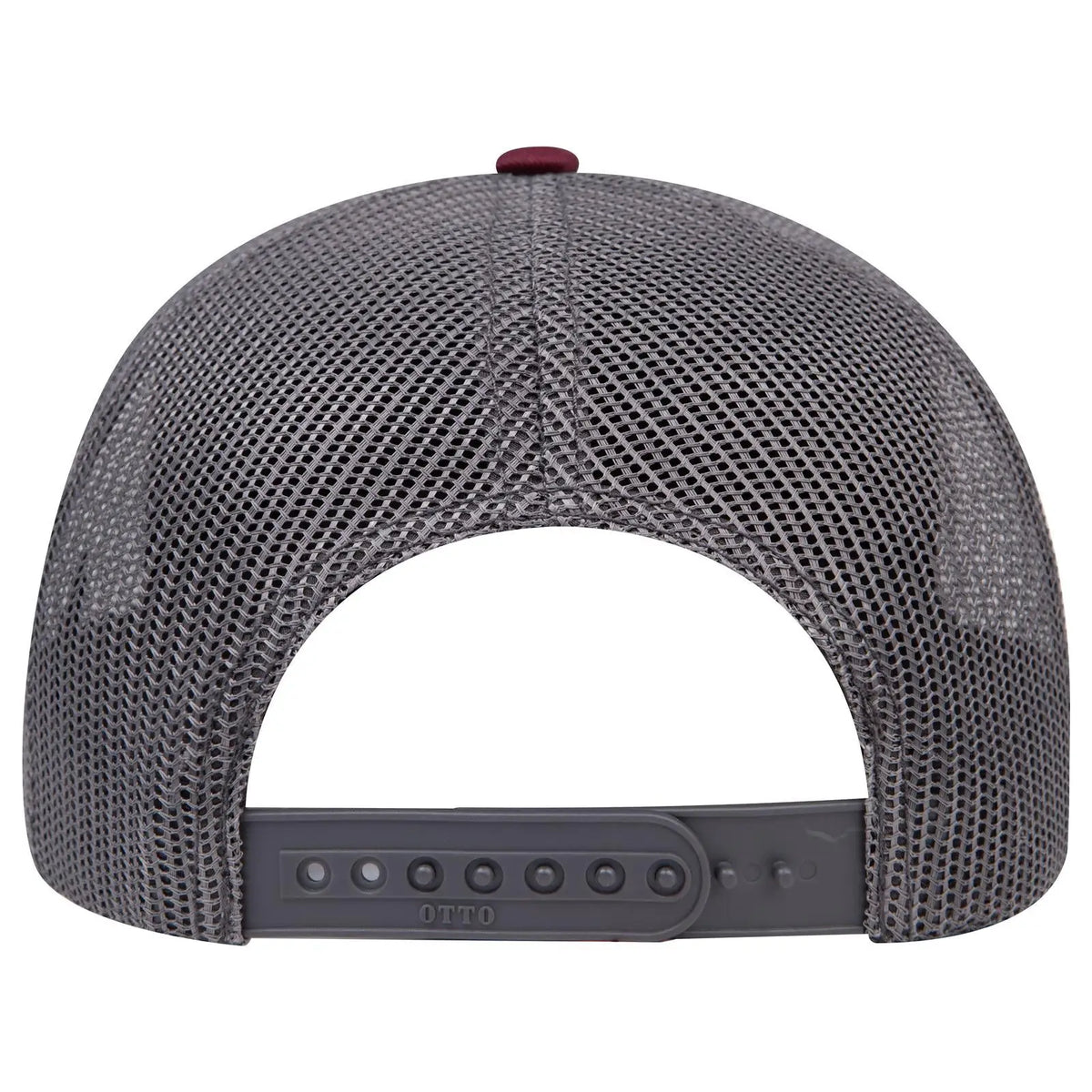 Otto 112-1 6 Panel Mid Profile Mesh Back Trucker Cap - Mrn/h.gry/ch.gry - 7 3/8’’ - 5/8’’