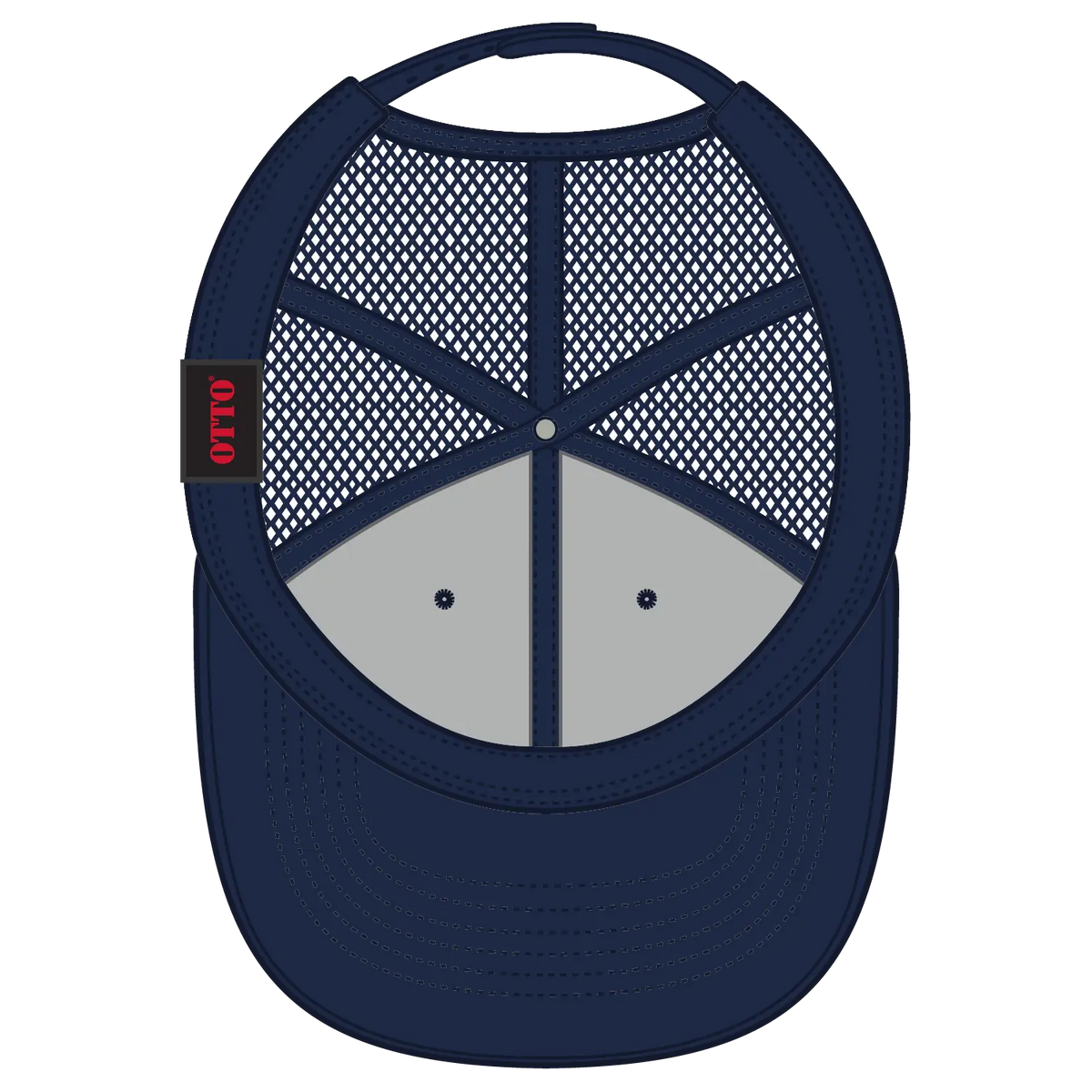 Otto 112-1 6 Panel Mid Profile Mesh Back Trucker Cap - Navy - 7 3/8’’ - 5/8’’