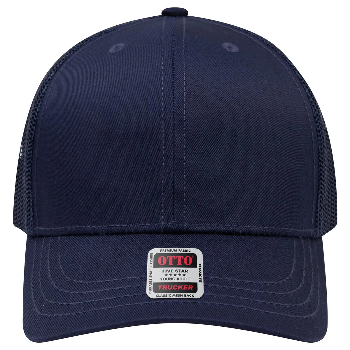 Otto 112-1 6 Panel Mid Profile Mesh Back Trucker Cap - Navy