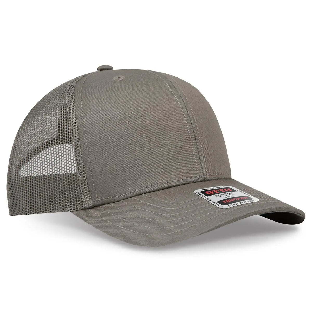 Otto 112-1 6 Panel Mid Profile Mesh Back Trucker Cap - Ol. Green - 7 3/8’’ - 5/8’’