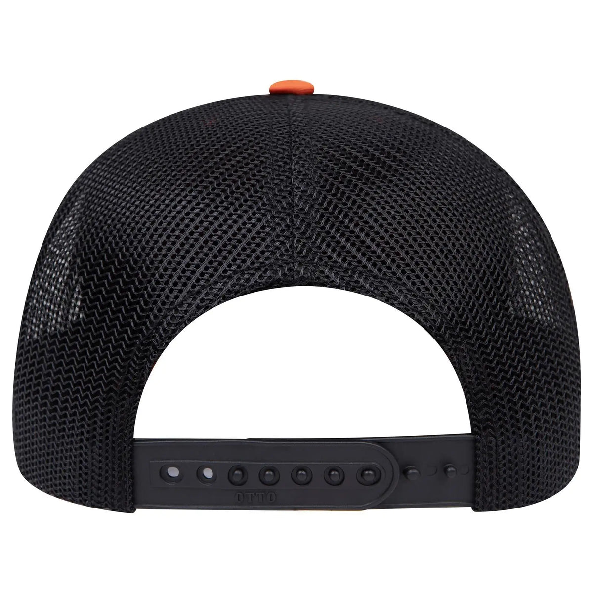 Otto 112-1 6 Panel Mid Profile Mesh Back Trucker Cap - Org/org/blk - 7 3/8’’ - 5/8’’
