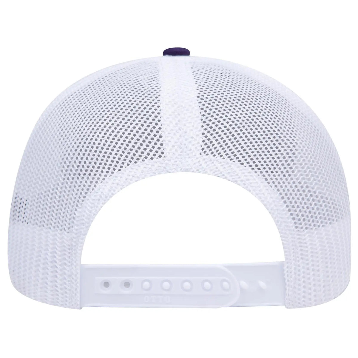 Otto 112-1 6 Panel Mid Profile Mesh Back Trucker Cap - Pur/pur/wht - 7 3/8’’ - 5/8’’