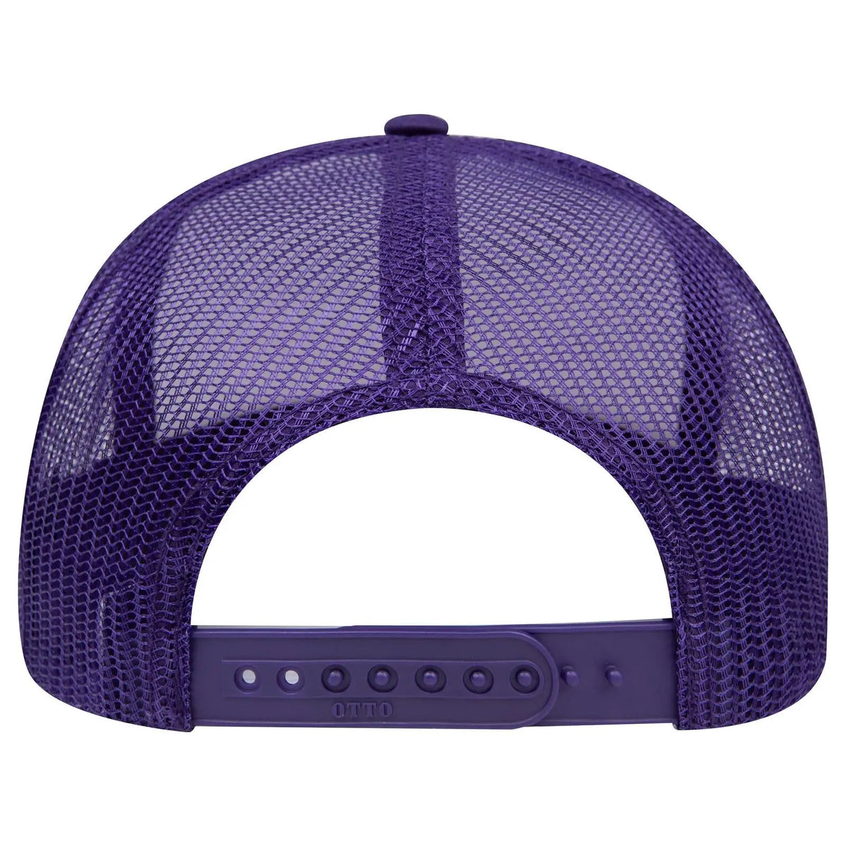 Otto 112-1 6 Panel Mid Profile Mesh Back Trucker Cap - Pur/wht/pur