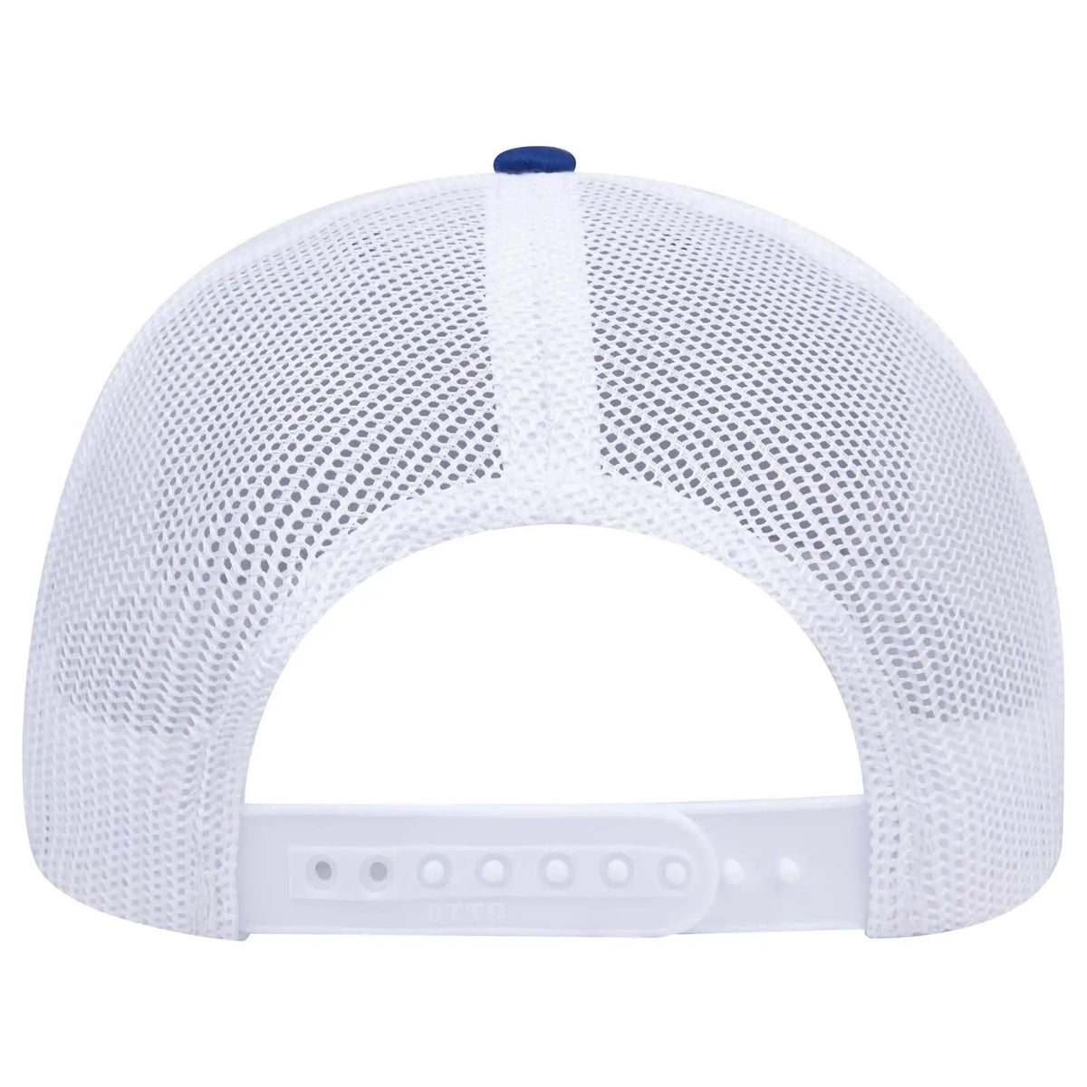 Otto 112-1 6 Panel Mid Profile Mesh Back Trucker Cap - Ryl/ryl/wht