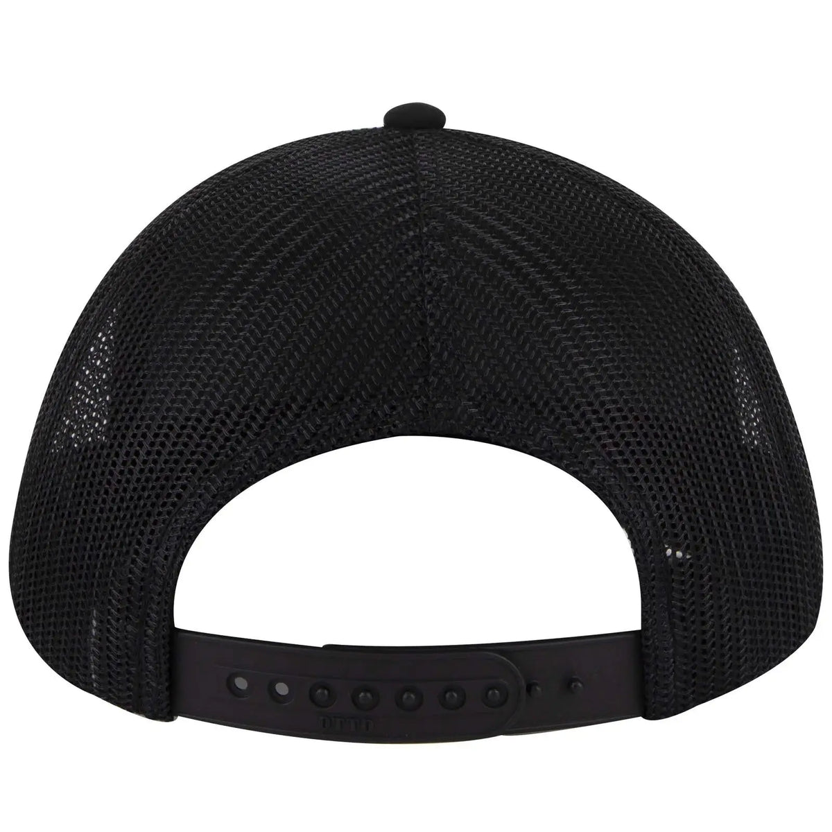 Otto 112-3 6 Panel Mid Profile Mesh Back Trucker Cap - Black - 7 3/8’’ - 5/8’’