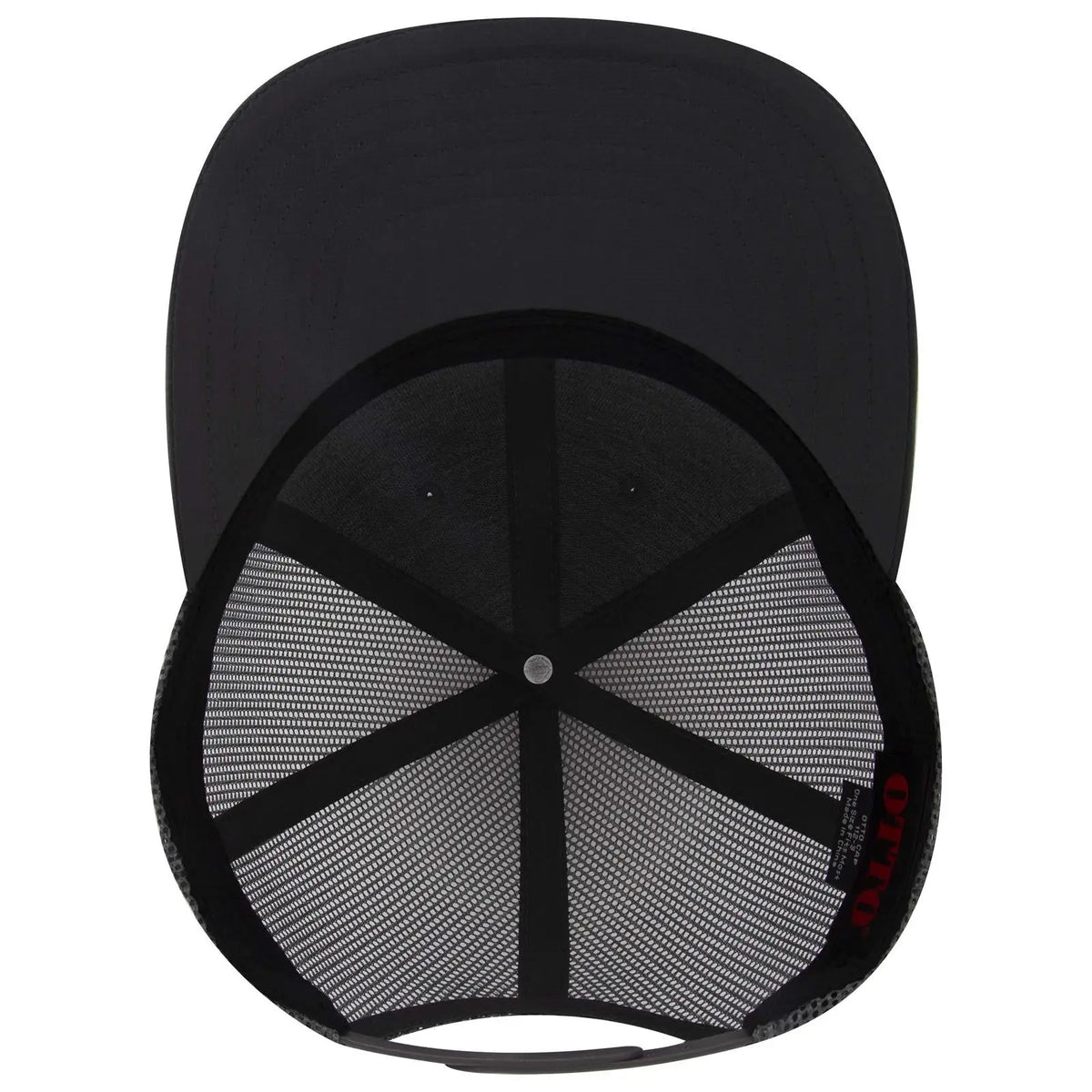 Otto 112-3 6 Panel Mid Profile Mesh Back Trucker Cap - Char. Gray - 7 3/8’’ - 5/8’’