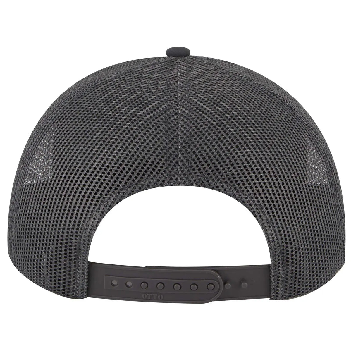 Otto 112-3 6 Panel Mid Profile Mesh Back Trucker Cap - Char. Gray - 7 3/8’’ - 5/8’’