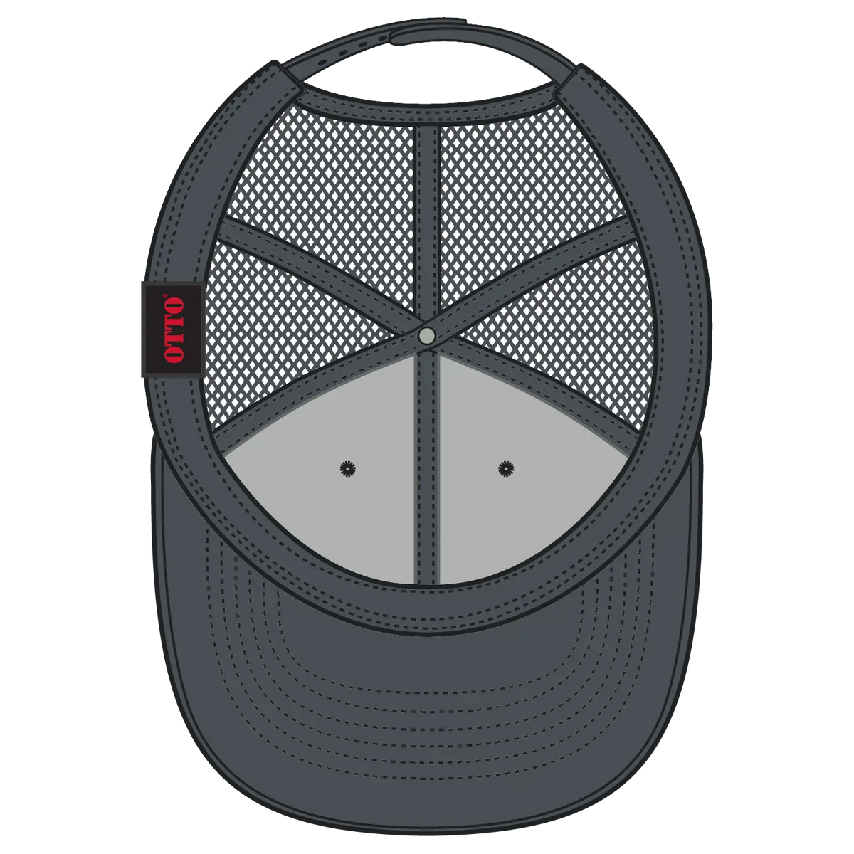Otto 112-3 6 Panel Mid Profile Mesh Back Trucker Cap - Char. Gray - 7 3/8’’ - 5/8’’