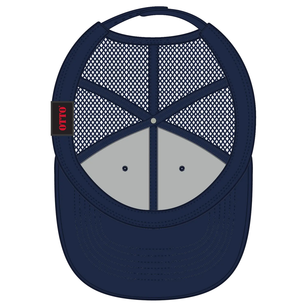 Otto 112-3 6 Panel Mid Profile Mesh Back Trucker Cap - Navy - 7 3/8’’ - 5/8’’