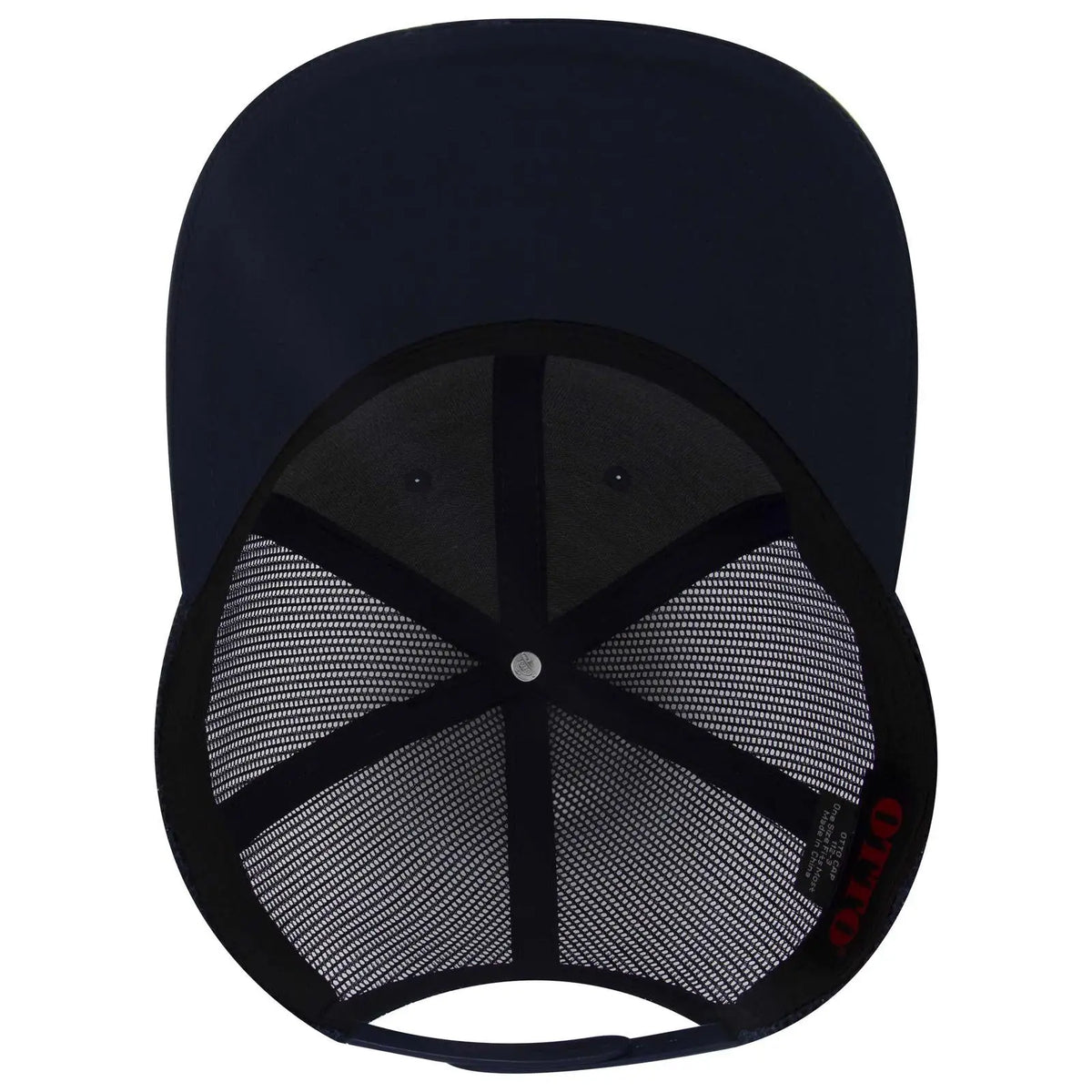 Otto 112-3 6 Panel Mid Profile Mesh Back Trucker Cap - Navy - 7 3/8’’ - 5/8’’