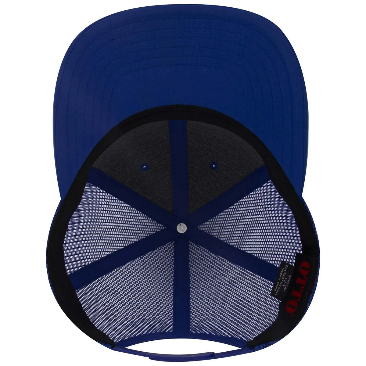 Otto 112-3 6 Panel Mid Profile Mesh Back Trucker Cap - Royal