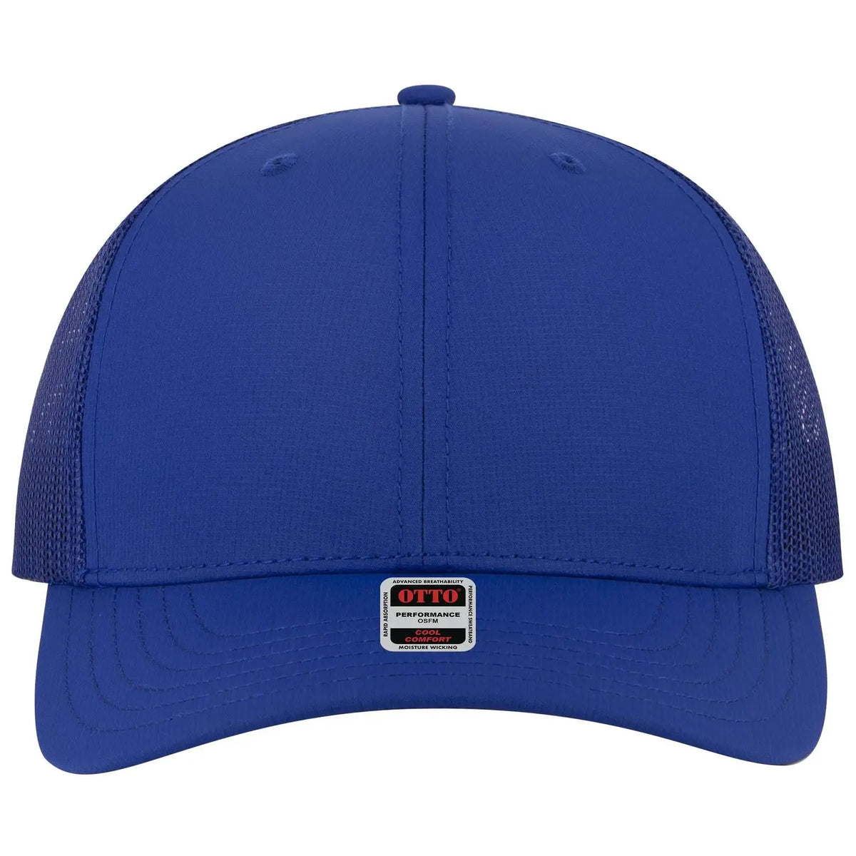 Otto 112-3 6 Panel Mid Profile Mesh Back Trucker Cap - Royal