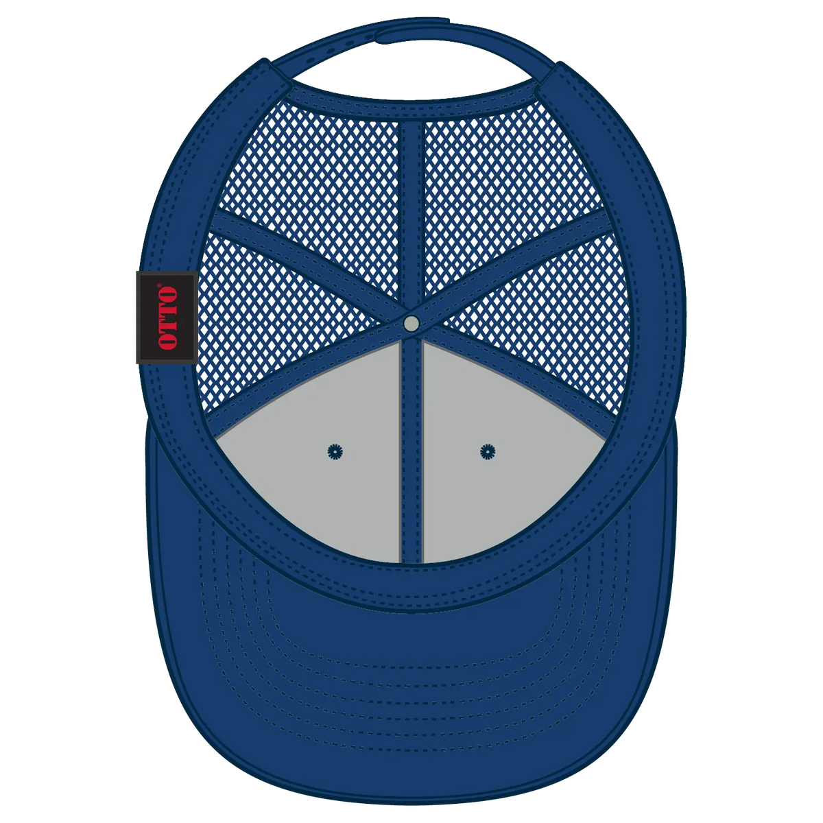 Otto 112-3 6 Panel Mid Profile Mesh Back Trucker Cap - Royal