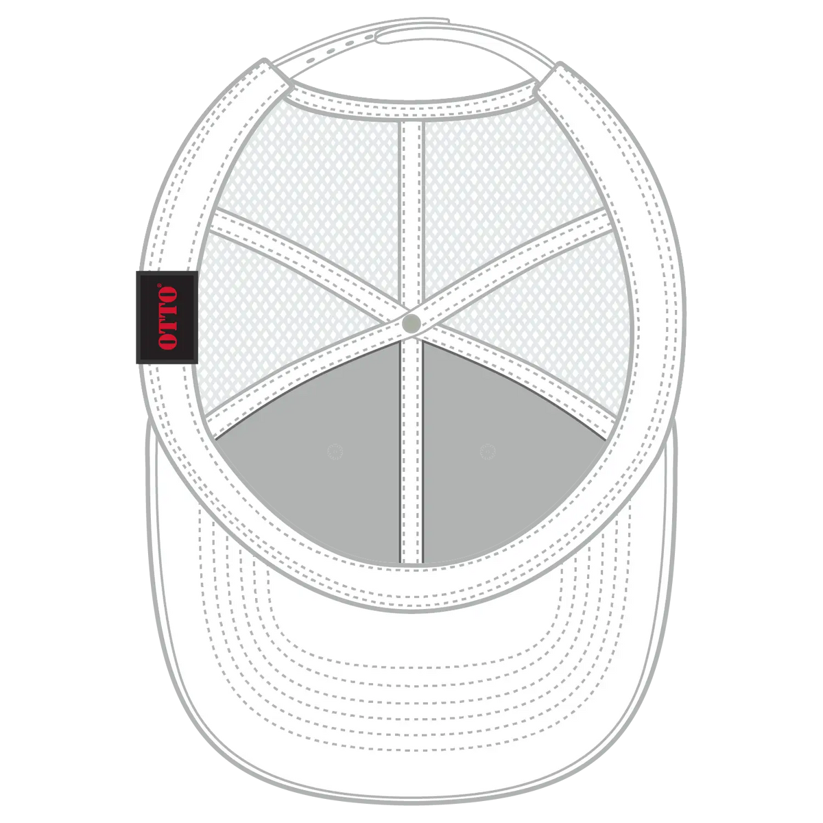 Otto 112-3 6 Panel Mid Profile Mesh Back Trucker Cap - Wht - 7 3/8’’ - 5/8’’