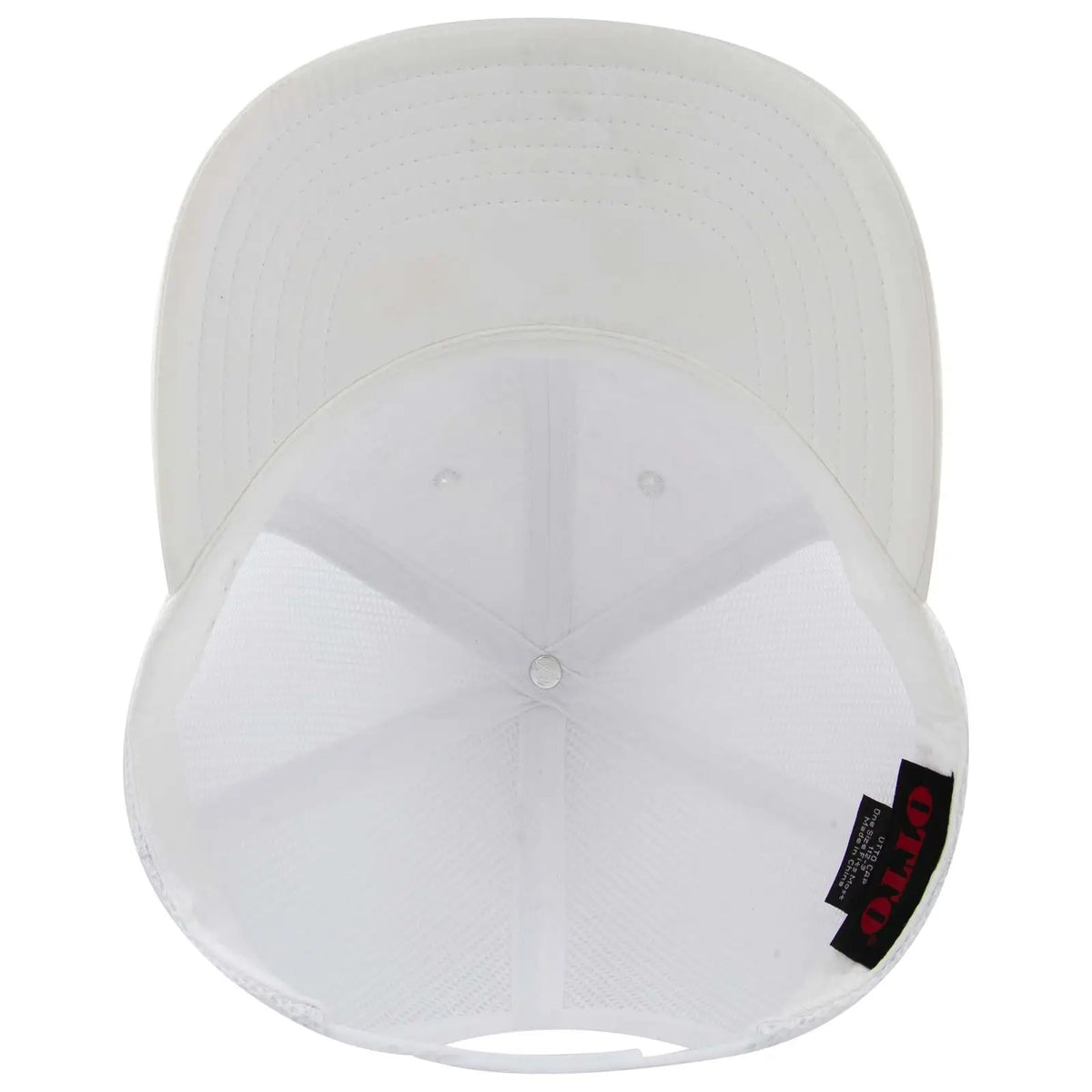 Otto 112-3 6 Panel Mid Profile Mesh Back Trucker Cap - Wht - 7 3/8’’ - 5/8’’
