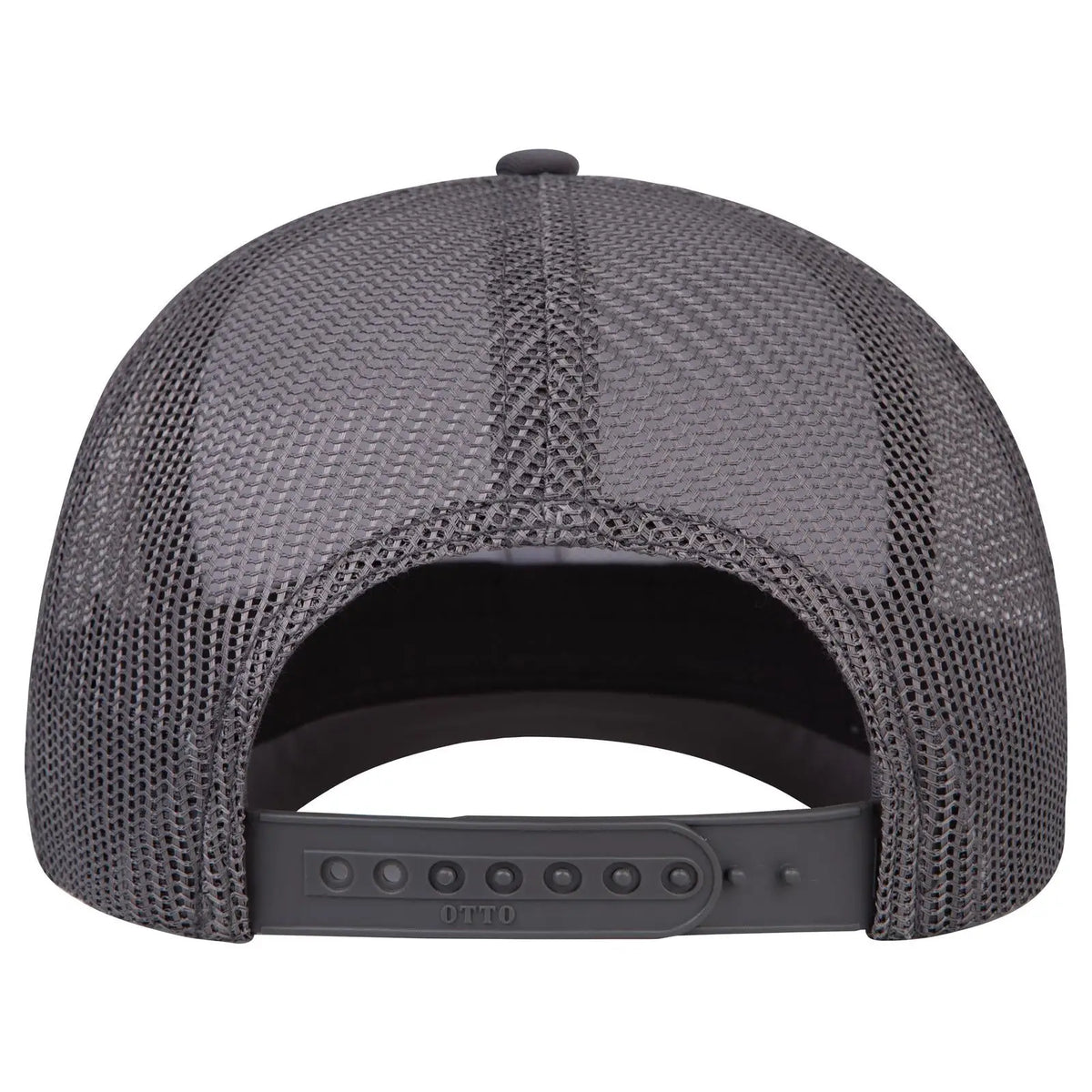 Otto 1120-1 Seamless 6 Panel Mid Profile Mesh Back Trucker Cap - Ch.gry/wht/ch.gry - 7 3/8’’ - 5/8’’