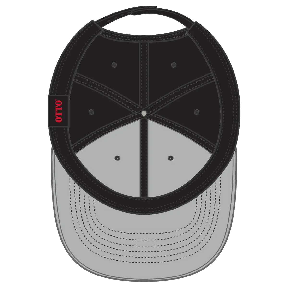 Otto 1120-1 Seamless 6 Panel Mid Profile Mesh Back Trucker Cap - Black - 7 3/8’’ - 5/8’’