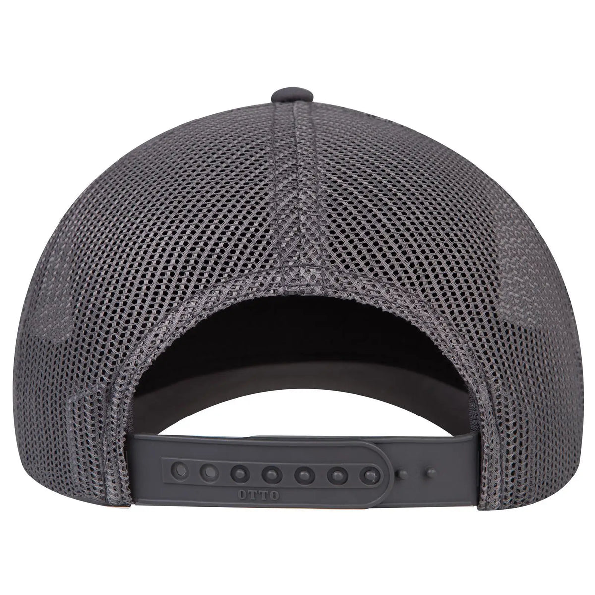 Otto 1120-1 Seamless 6 Panel Mid Profile Mesh Back Trucker Cap - Char. Gray - 7 3/8’’ - 5/8’’