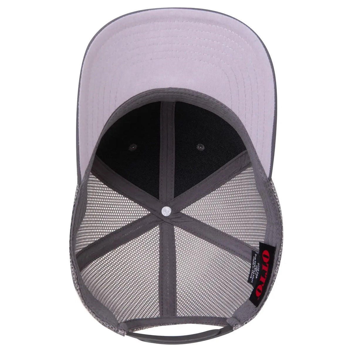 Otto 1120-1 Seamless 6 Panel Mid Profile Mesh Back Trucker Cap - Char. Gray - 7 3/8’’ - 5/8’’