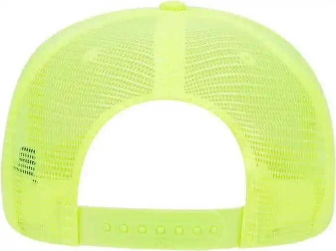 Otto 117-821 Neon 5 Panel Mid Profile Mesh Back Trucker Cap - Yellow - one Size Fits Most