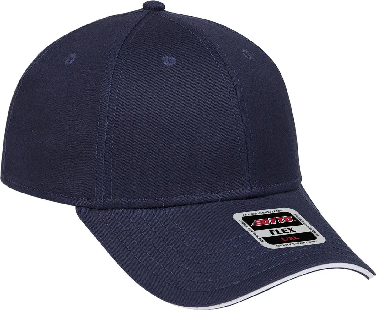 Otto 12-1163 ?Otto Flex’ Fitted 6 Panel Low Profile Baseball Cap - Nvy/nvy/wht - 7’’ - 7 1/4’’