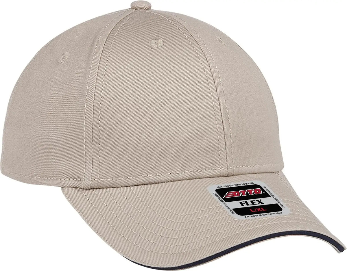 Otto 12-1163 ?Otto Flex’ Fitted 6 Panel Low Profile Baseball Cap - Kha/kha/nvy
