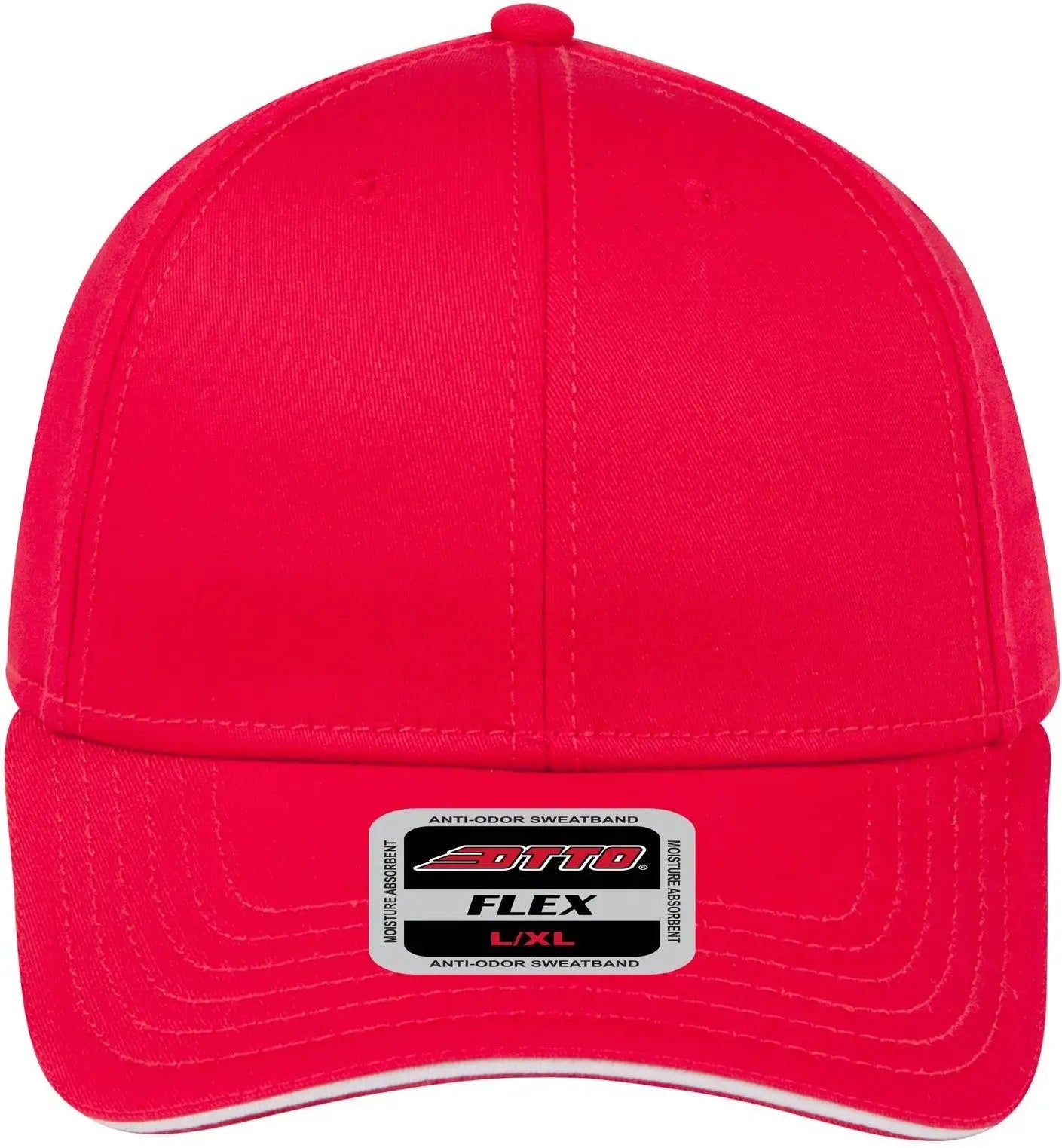 Otto 12-1163 ?Otto Flex’ Fitted 6 Panel Low Profile Baseball Cap - Red/red/wht