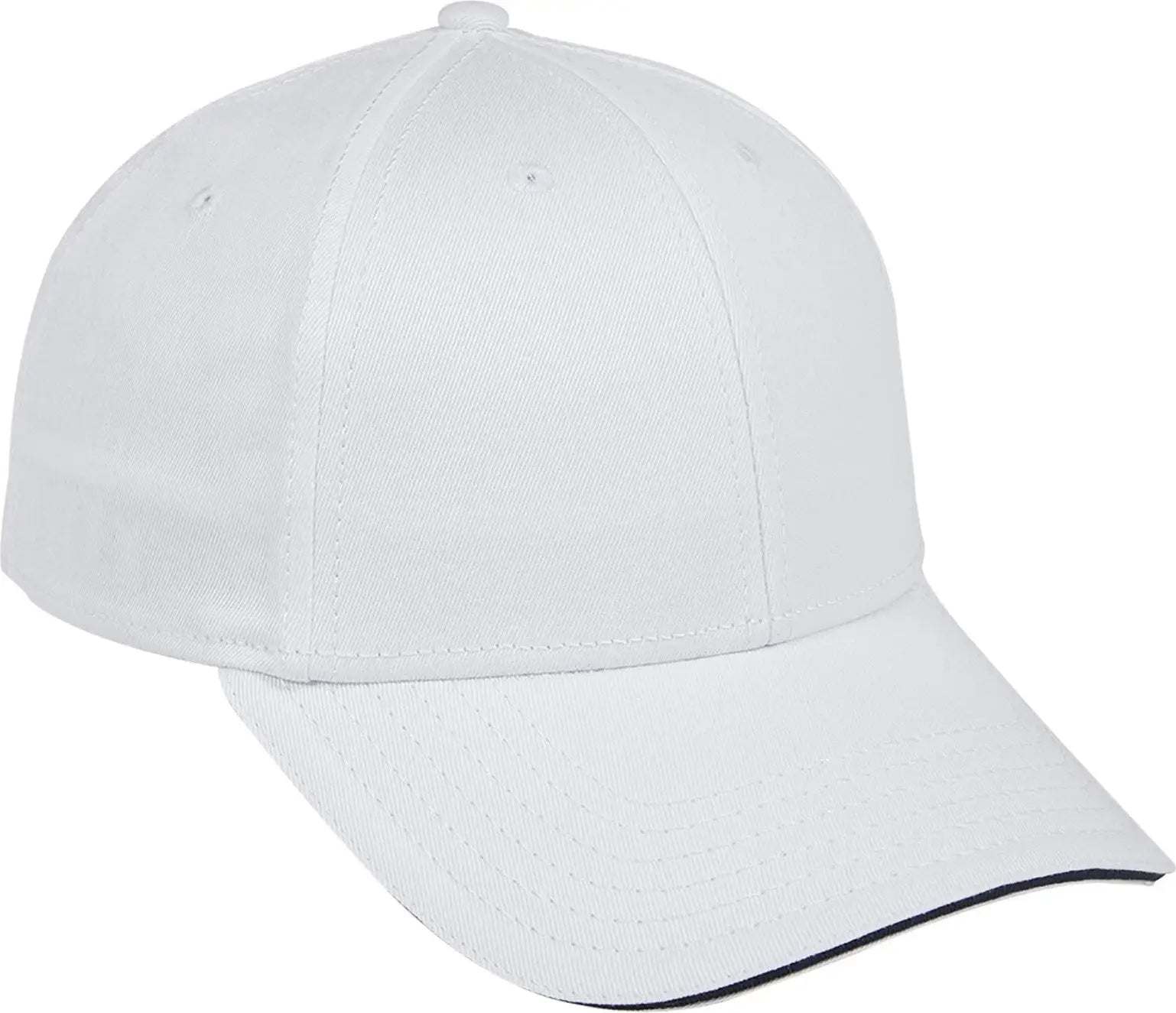 Otto 12-1163 ?Otto Flex’ Fitted 6 Panel Low Profile Baseball Cap - Wht/wht/nvy