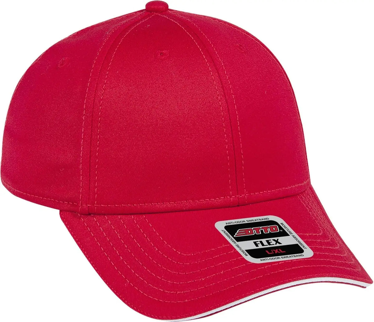 Otto 12-1163 ?Otto Flex’ Fitted 6 Panel Low Profile Baseball Cap - Red/red/wht