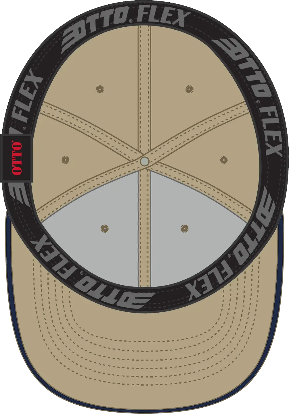 Otto 12-1163 ?Otto Flex’ Fitted 6 Panel Low Profile Baseball Cap - Kha/kha/nvy