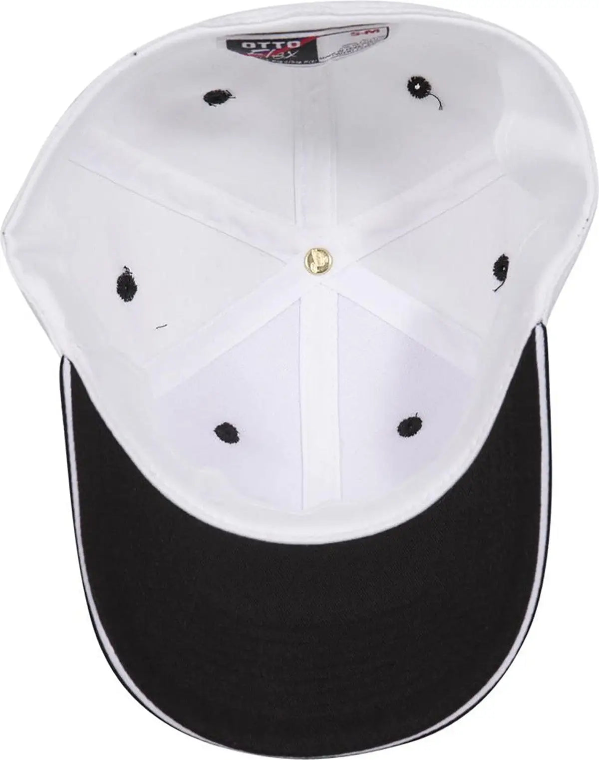 Otto 12-267 ?Otto Flex’ Fitted 6 Panel Low Profile Baseball Cap - Blk/wht/wht - 7’’ - 7 1/4’’