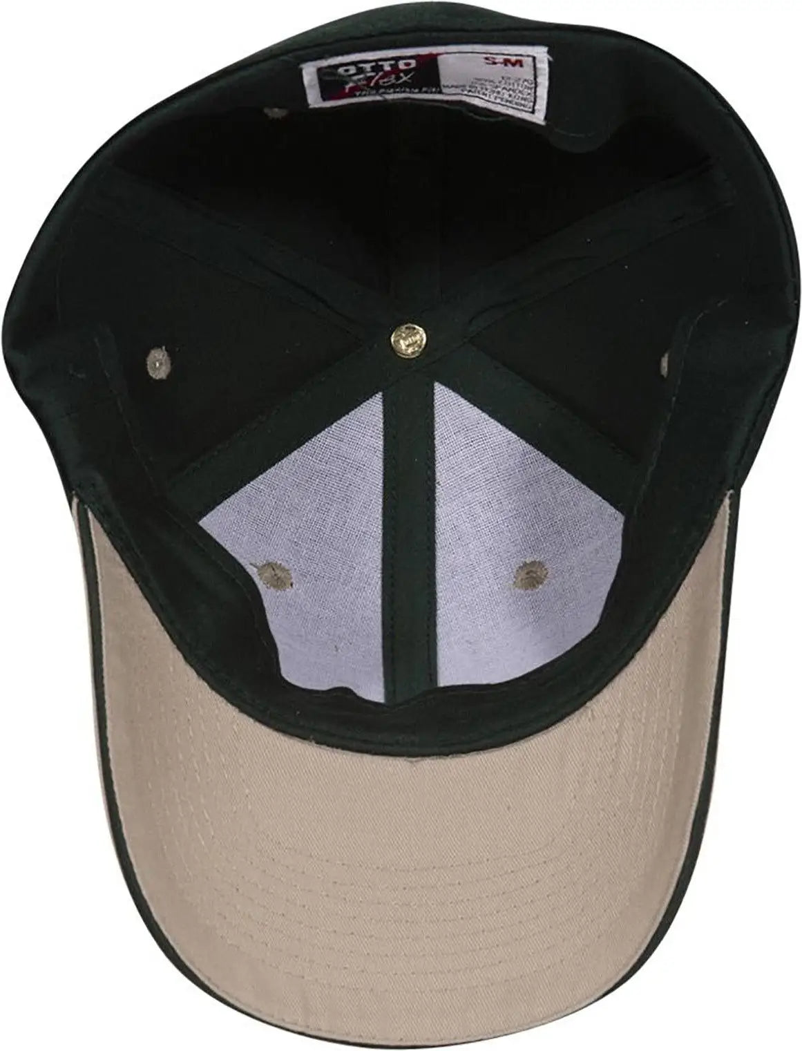 Otto 12-267 ?Otto Flex’ Fitted 6 Panel Low Profile Baseball Cap - Kha/dk.grn/dk.grn - 7’’ - 7 1/4’’