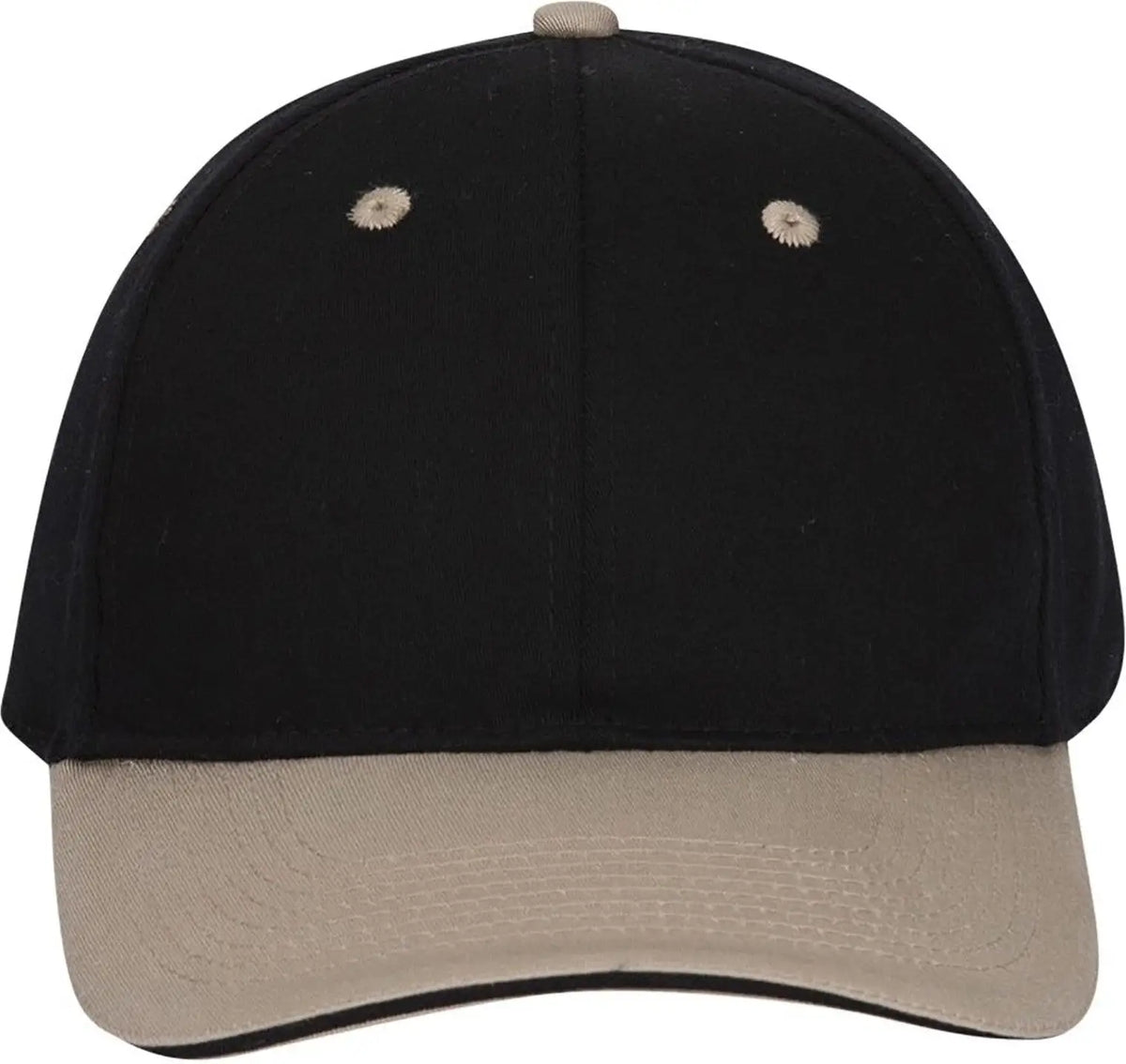 Otto 12-267 ?Otto Flex’ Fitted 6 Panel Low Profile Baseball Cap - Kha/blk/blk - 7’’ - 7 1/4’’