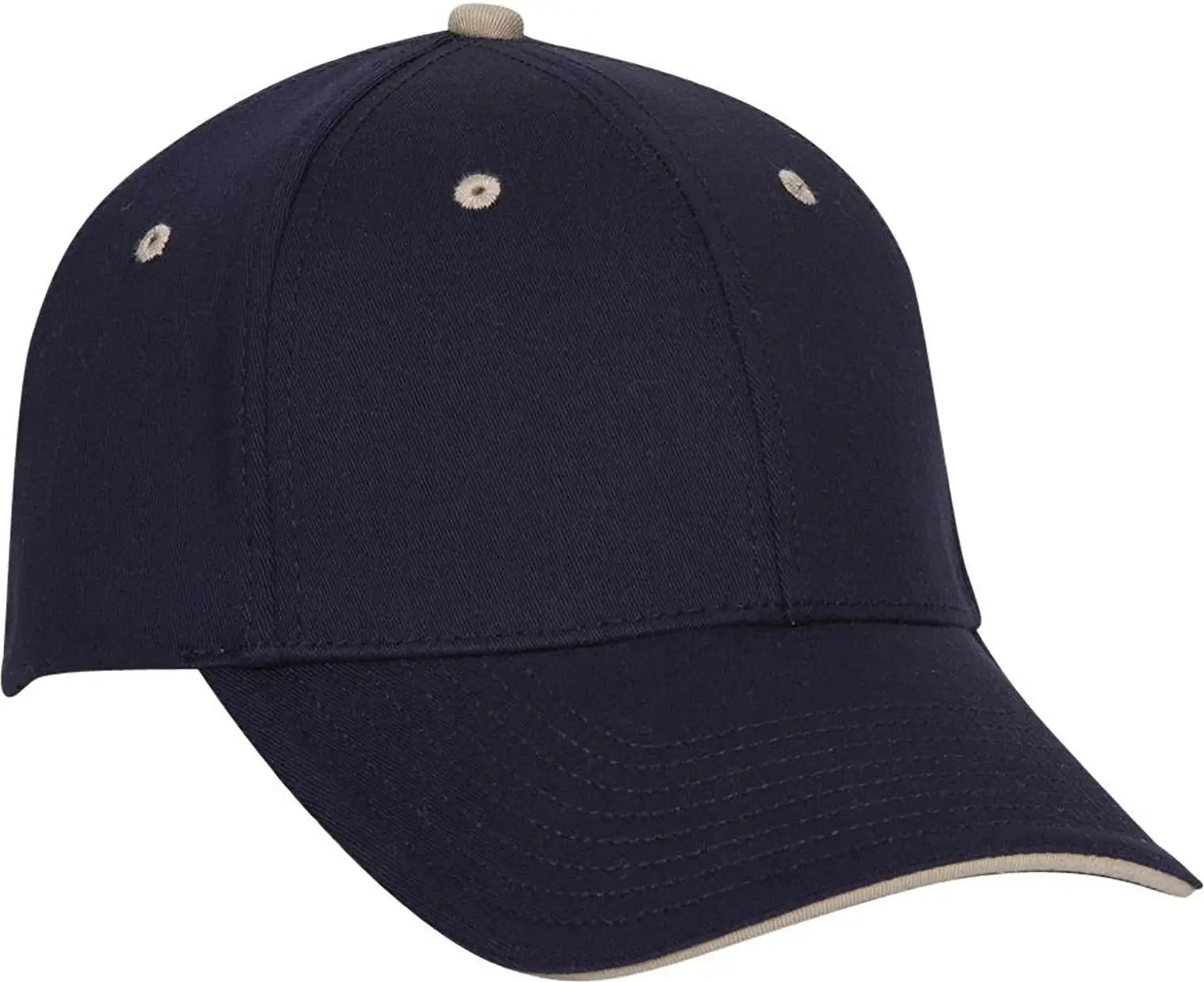 Otto 12-267 ?Otto Flex’ Fitted 6 Panel Low Profile Baseball Cap - Nvy/nvy/kha - 7’’ - 7 1/4’’