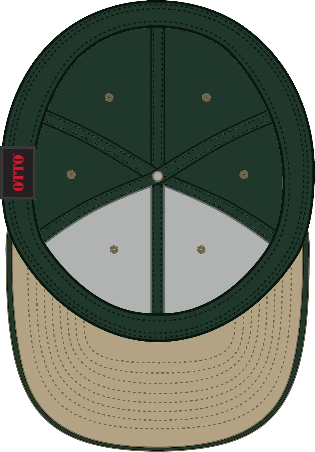 Otto 12-267 ?Otto Flex’ Fitted 6 Panel Low Profile Baseball Cap - Kha/dk.grn/dk.grn - 7’’ - 7 1/4’’