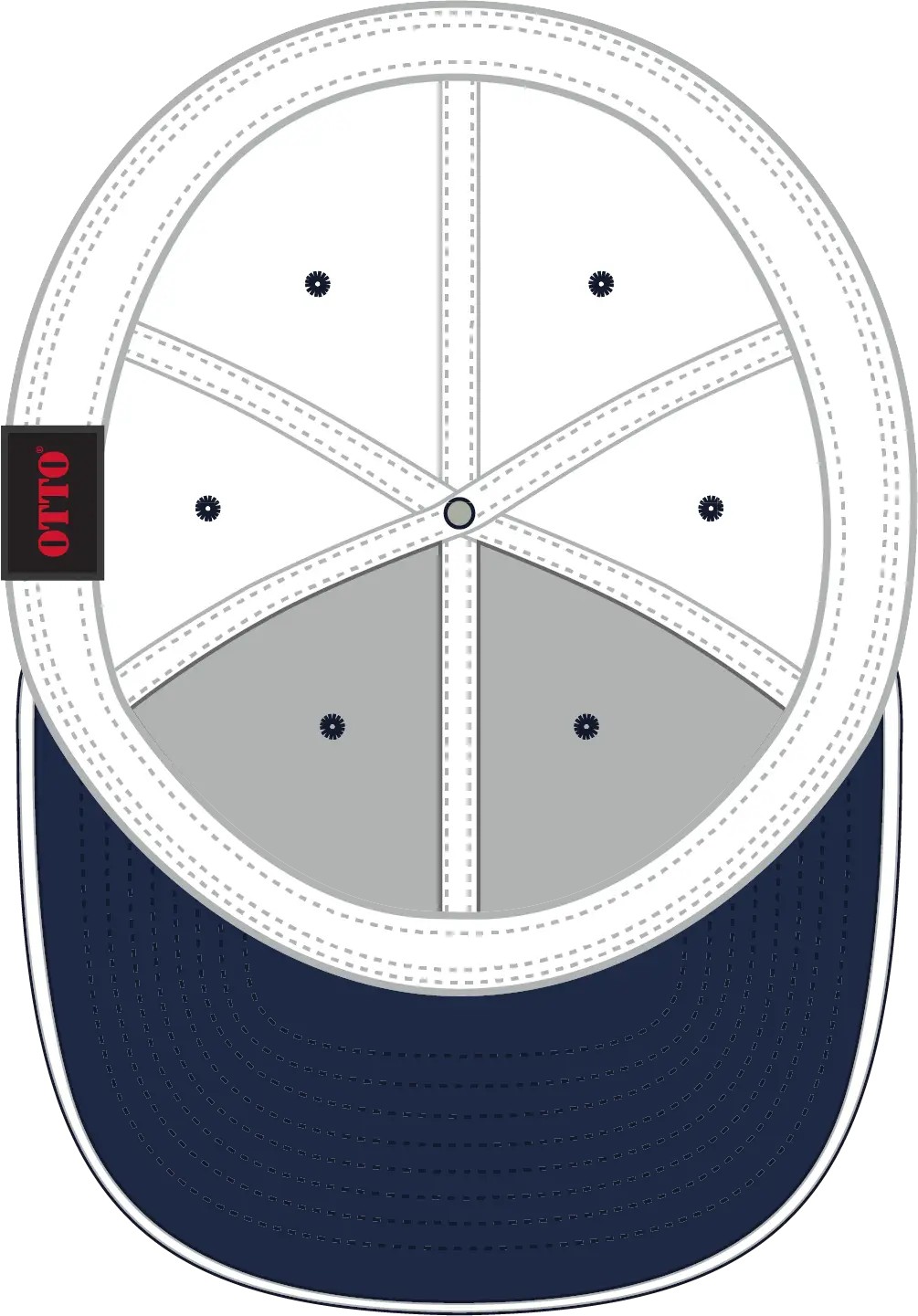 Otto 12-267 ?Otto Flex’ Fitted 6 Panel Low Profile Baseball Cap - Nvy/wht/wht - 7’’ - 7 1/4’’