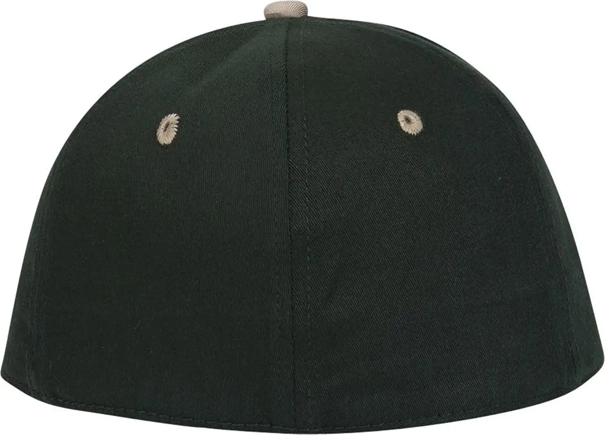 Otto 12-267 ?Otto Flex’ Fitted 6 Panel Low Profile Baseball Cap - Kha/dk.grn/dk.grn - 7’’ - 7 1/4’’