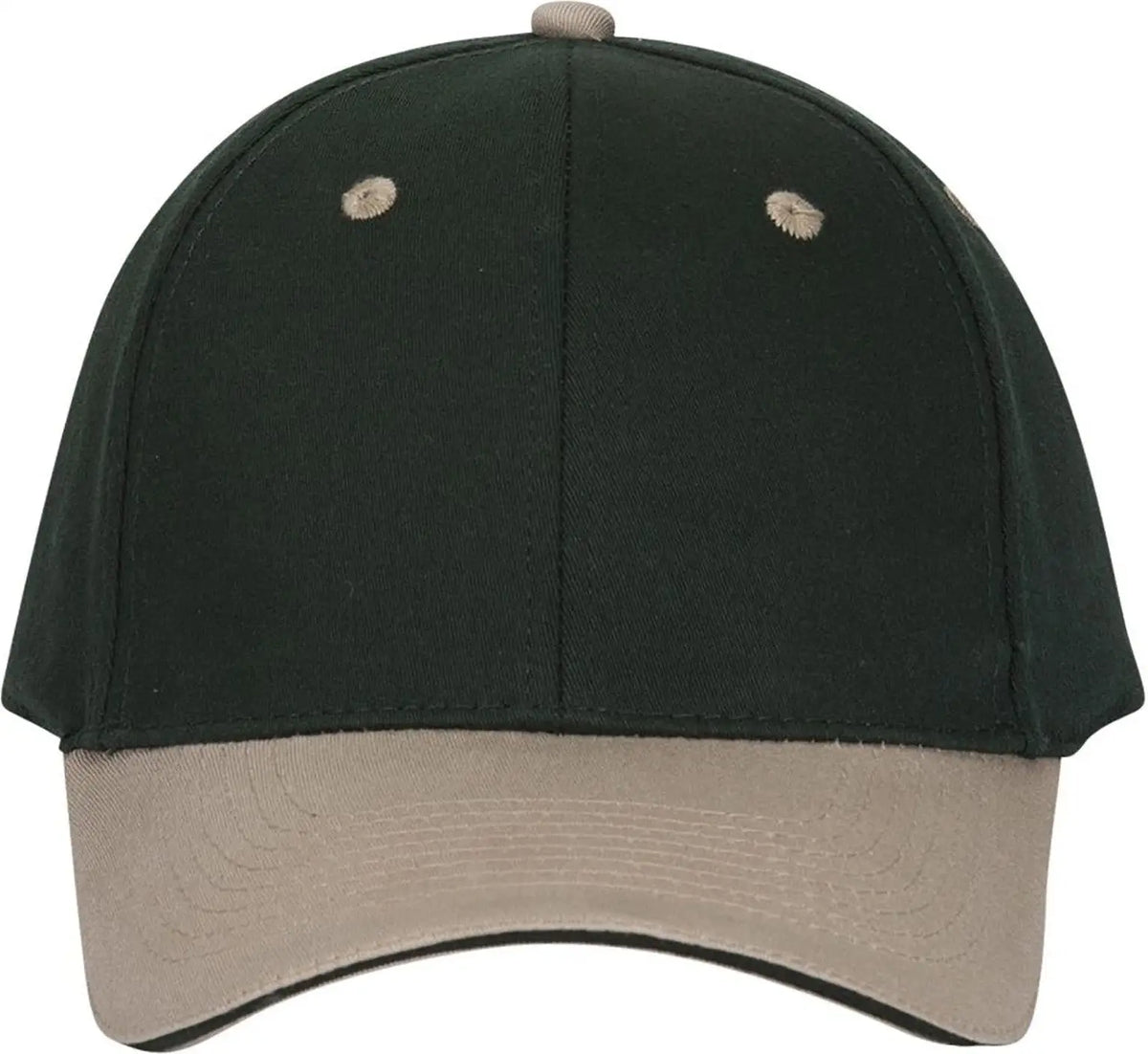 Otto 12-267 ?Otto Flex’ Fitted 6 Panel Low Profile Baseball Cap - Kha/dk.grn/dk.grn - 7’’ - 7 1/4’’