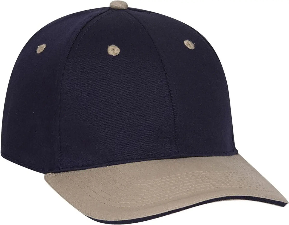 Otto 12-267 ?Otto Flex’ Fitted 6 Panel Low Profile Baseball Cap - Kha/nvy/nvy - 7’’ - 7 1/4’’