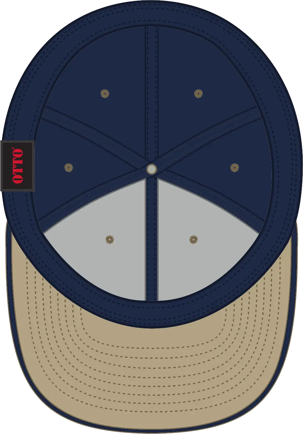 Otto 12-267 ?Otto Flex’ Fitted 6 Panel Low Profile Baseball Cap - Kha/nvy/nvy - 7’’ - 7 1/4’’