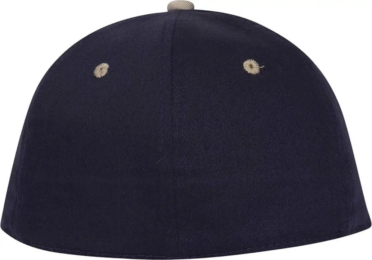 Otto 12-267 Stretchable Deluxe Brushed Cotton Twill Sandwich Visor Low Profile Pro Style Cap (s/m) - Khaki Navy - S/m
