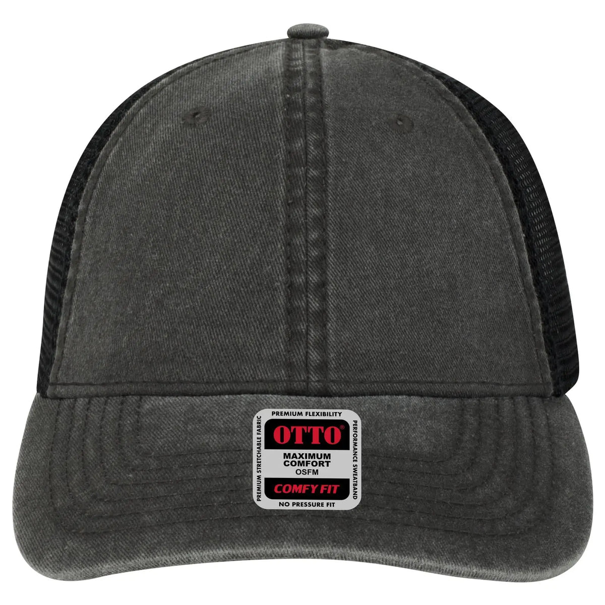 Otto 121-1202 ?Otto Comfy Fit’ 6 Panel Low Profile Mesh Back Trucker Cap - Black - 7 3/8’’ - 5/8’’