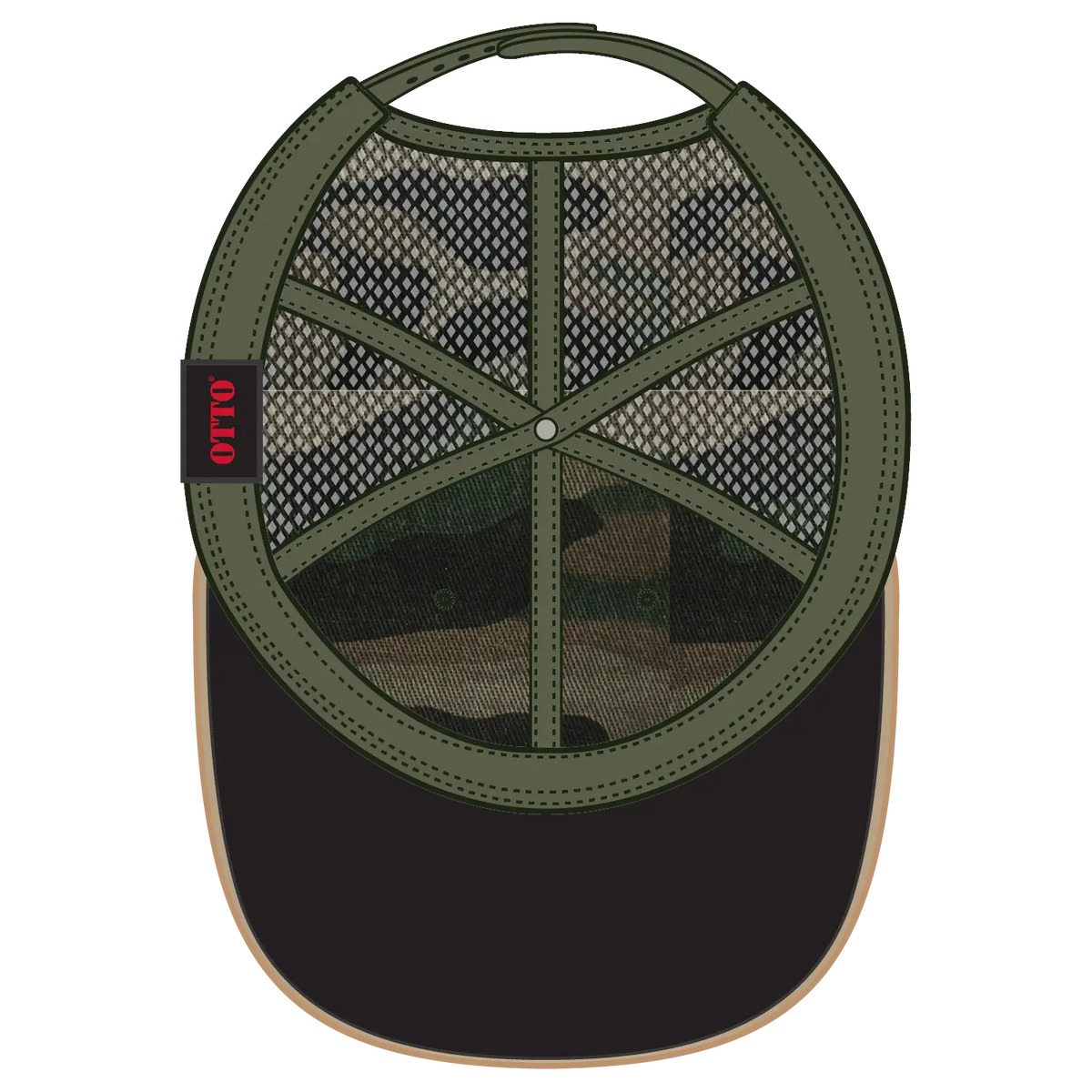 Otto 121-1281 6 Panel Low Profile Mesh Back Trucker Dad Cap - Camo 004 - 7 3/8’’ - 5/8’’